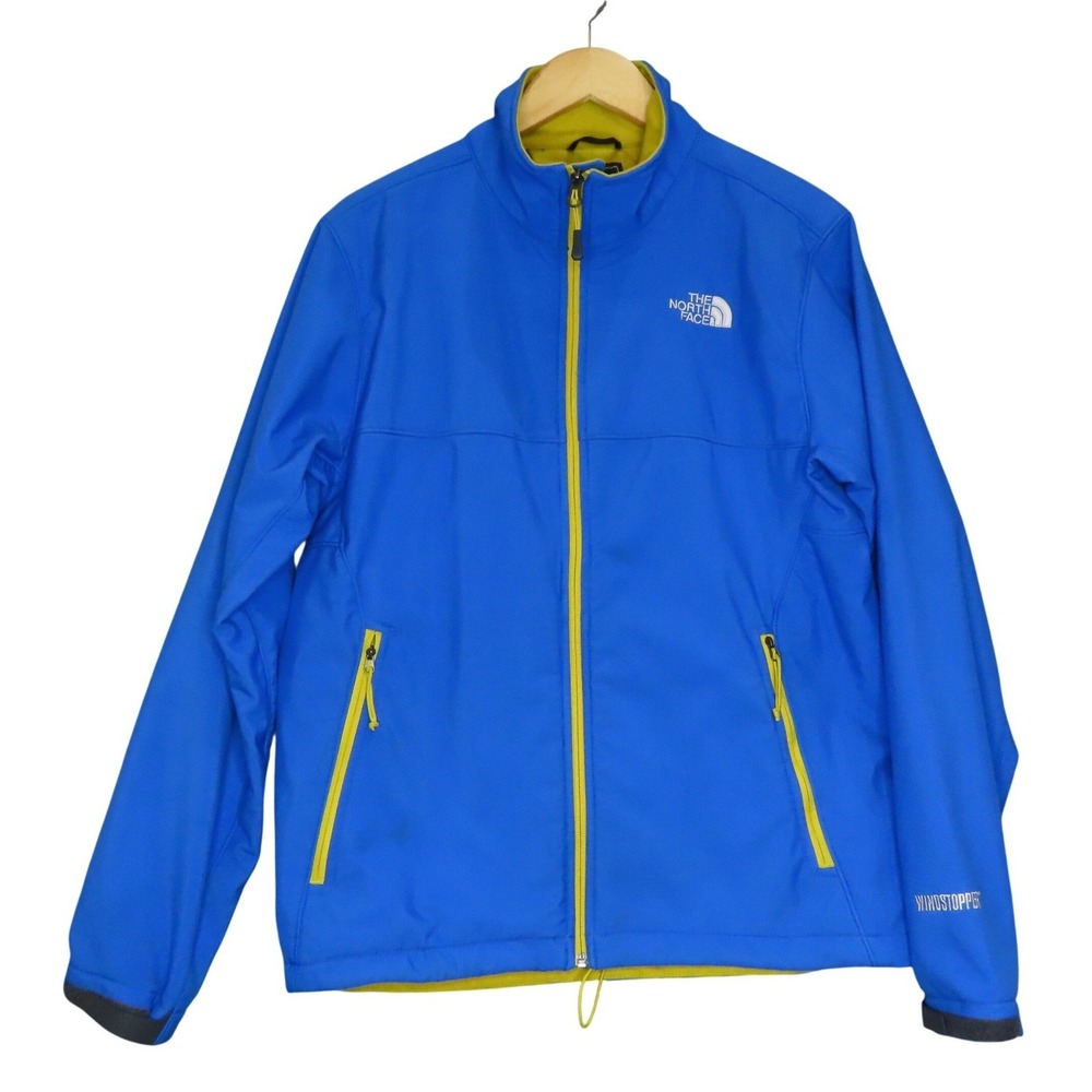 The‎ North Face Windstopper Softshell Jacket Blue Full Zip Fleece Lined Large